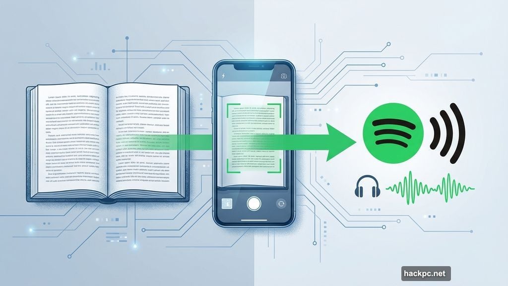 Page Match scans printed text to sync audiobook position