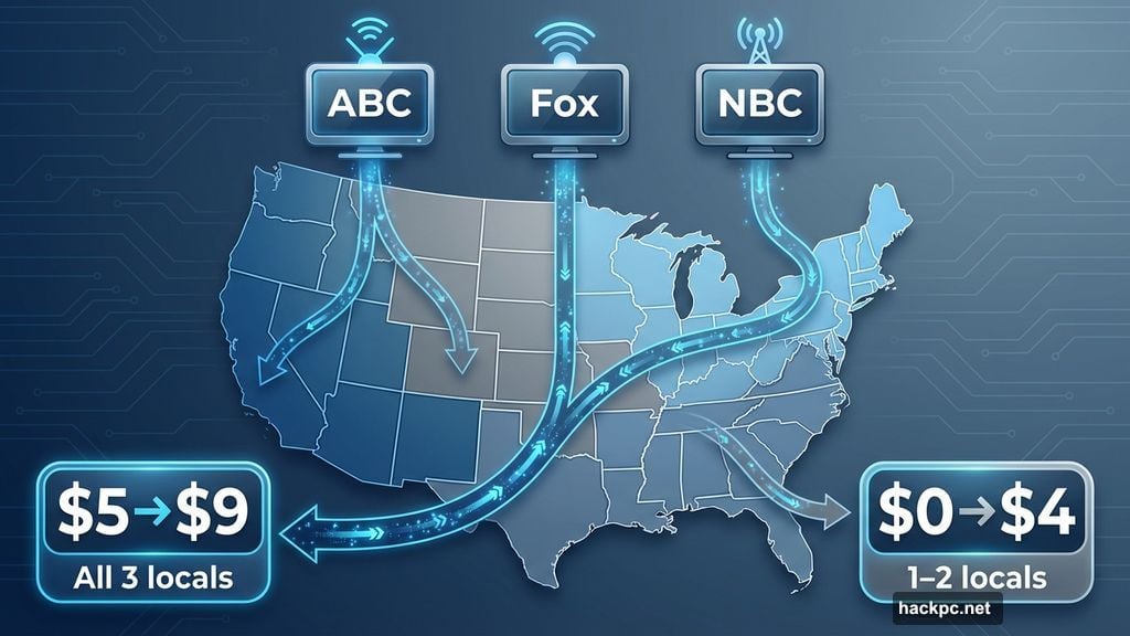 Sling TV Blue package pricing varies by regional local channel availability
