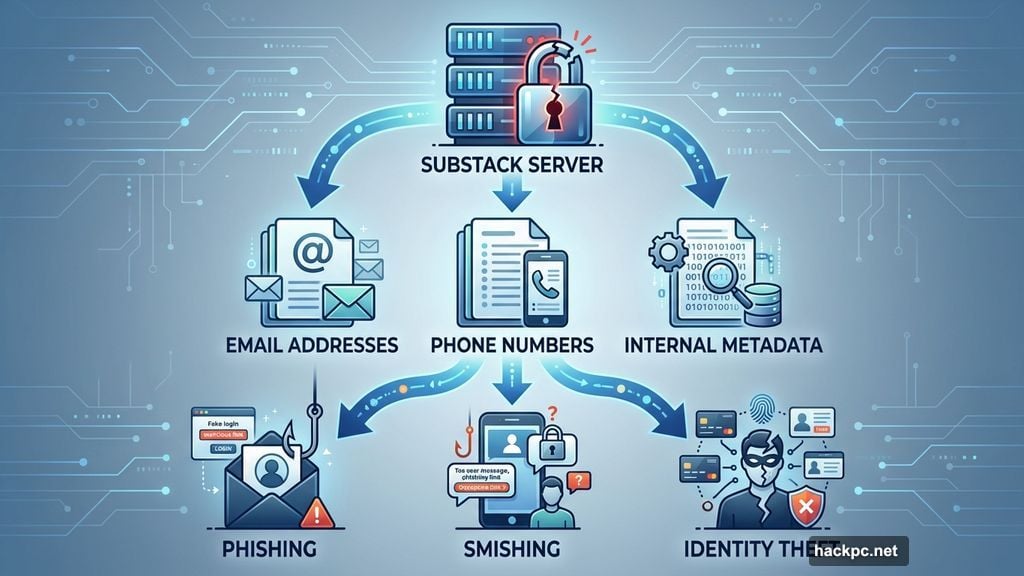 Exposed email addresses phone numbers and metadata enable targeted attacks