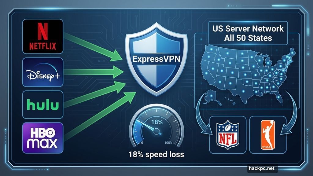 ExpressVPN unblocks Netflix, Hulu, HBO Max with 18 percent speed loss