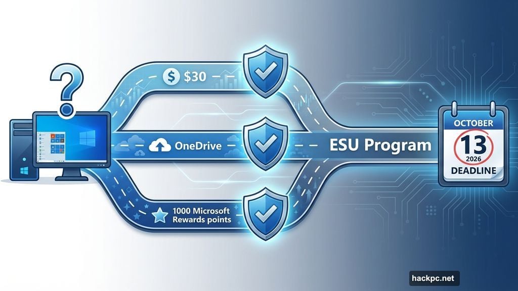 Extended Security Updates program offers three enrollment payment options until October
