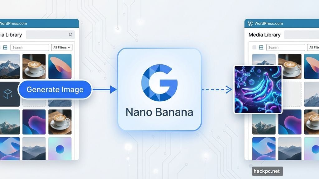 Google Gemini Nano Banana powers WordPress.com Media Library image generation