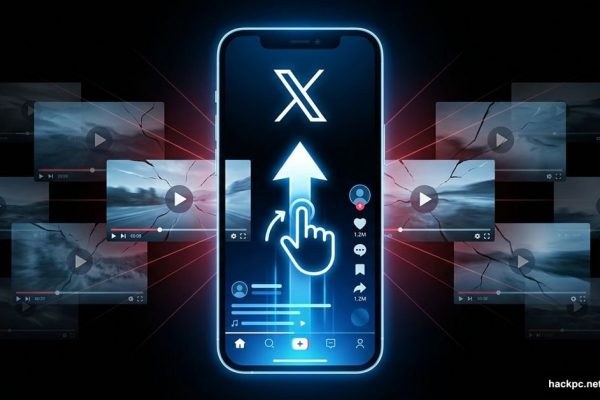 Smartphone with X logo embracing vertical video format over horizontal