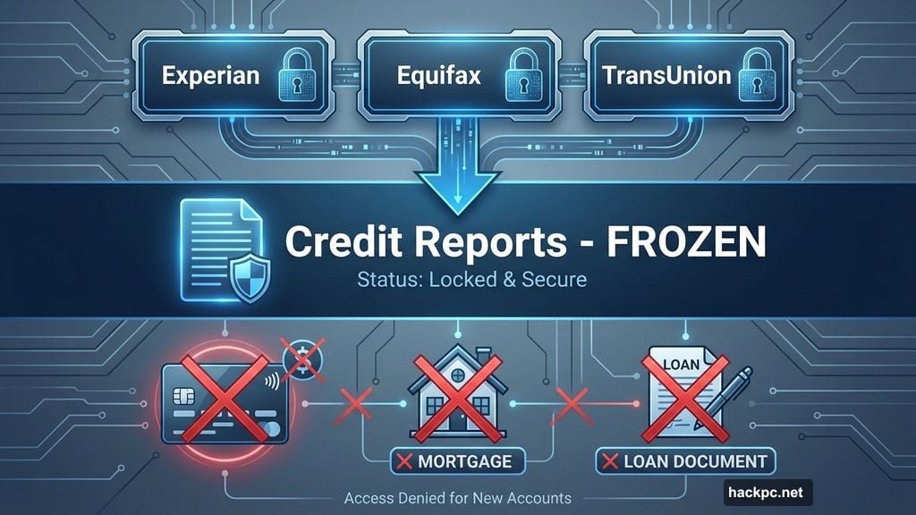 Credit freeze blocks new credit cards loans and mortgages