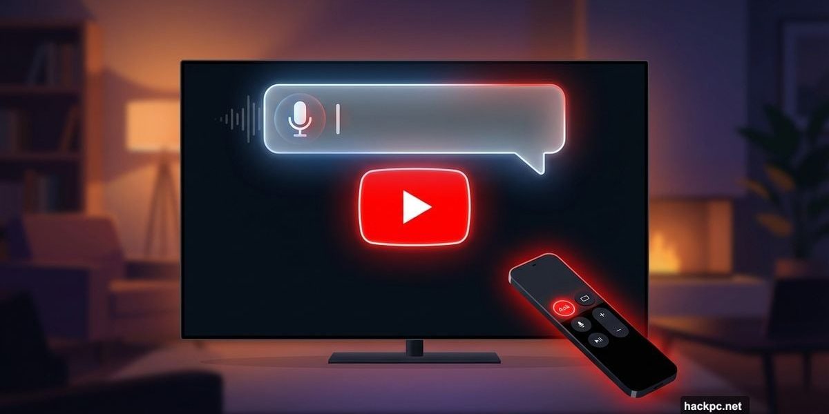 YouTube AI chat interface glowing on a smart living room TV