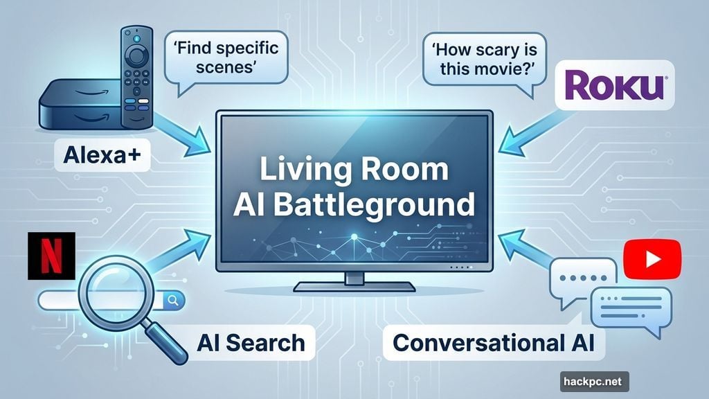Amazon Alexa+, Roku, Netflix, and YouTube compete with living room AI assistants