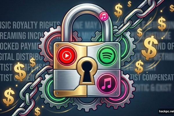 Padlock blocking lyrics with YouTube Music, Spotify, Apple Music logos