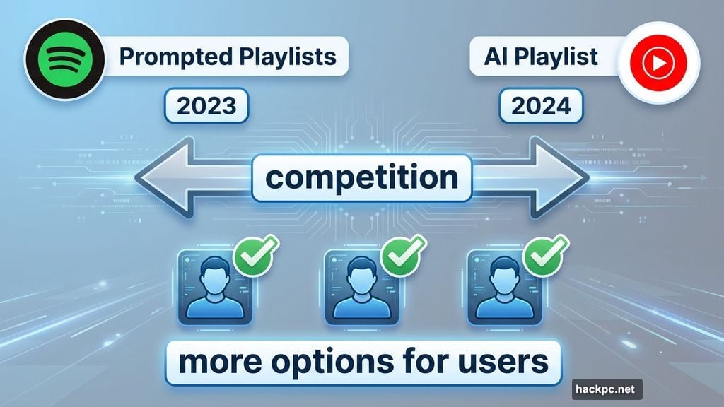 Spotify and YouTube Music compete with AI playlist features
