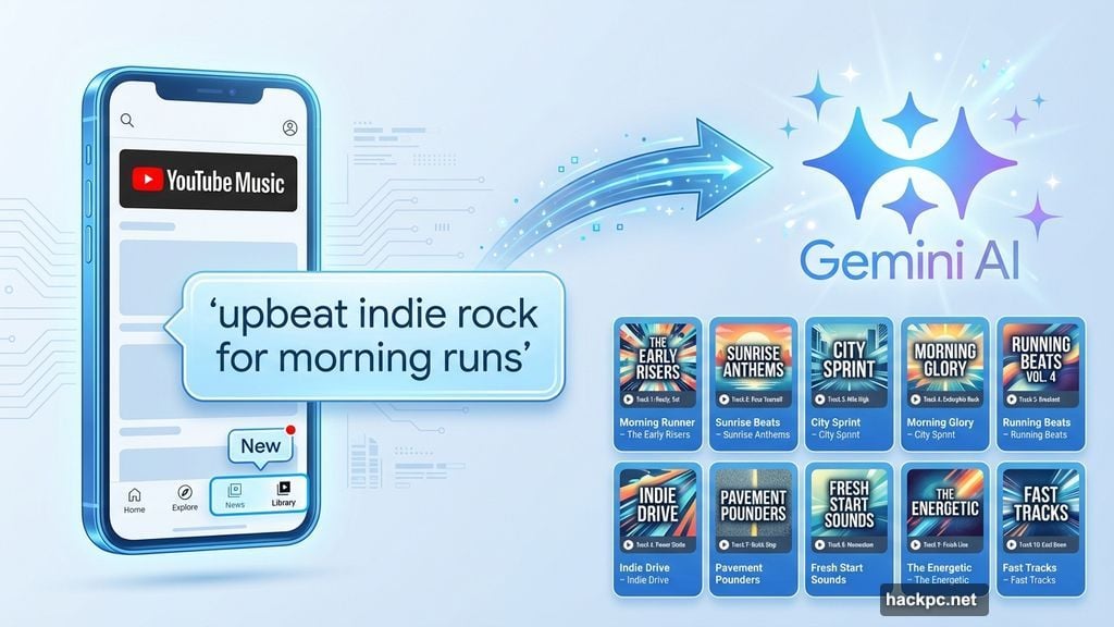 YouTube Music AI playlist creation using simple text prompts