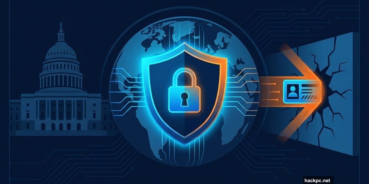 VPN shield symbol confronting government age verification regulatory barriers online