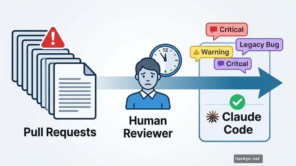 Claude Code review catches logic errors in GitHub pull requests automatically