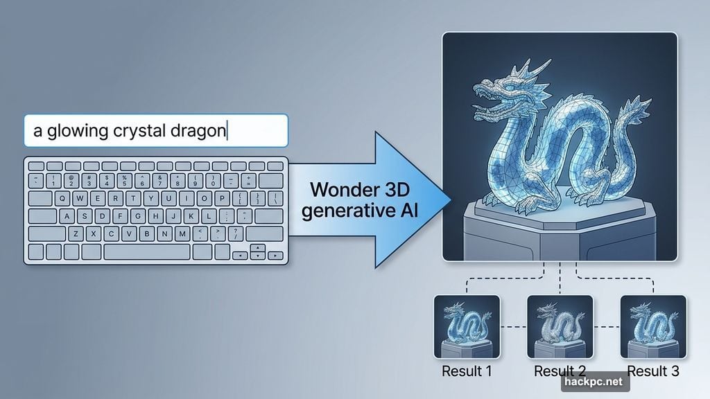 Wonder 3D generative AI produces fully formed 3D models from text