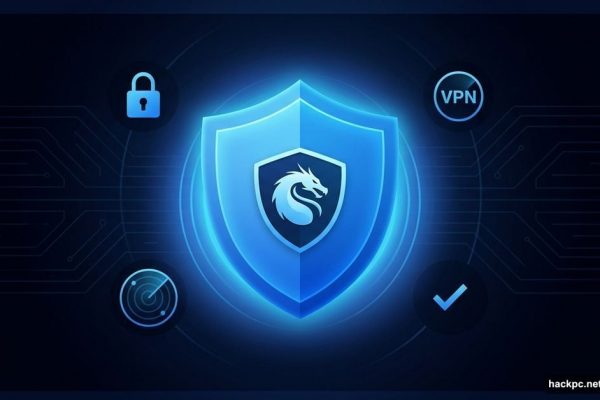 Glowing Bitdefender shield with security icons representing full digital protection