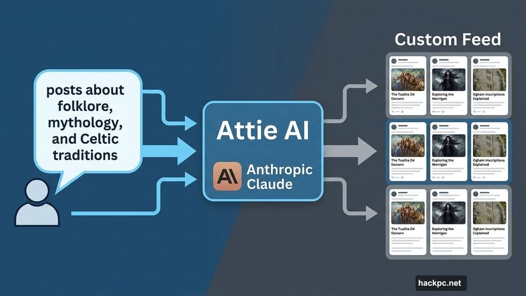 Attie AI builds custom Bluesky feed from plain English description