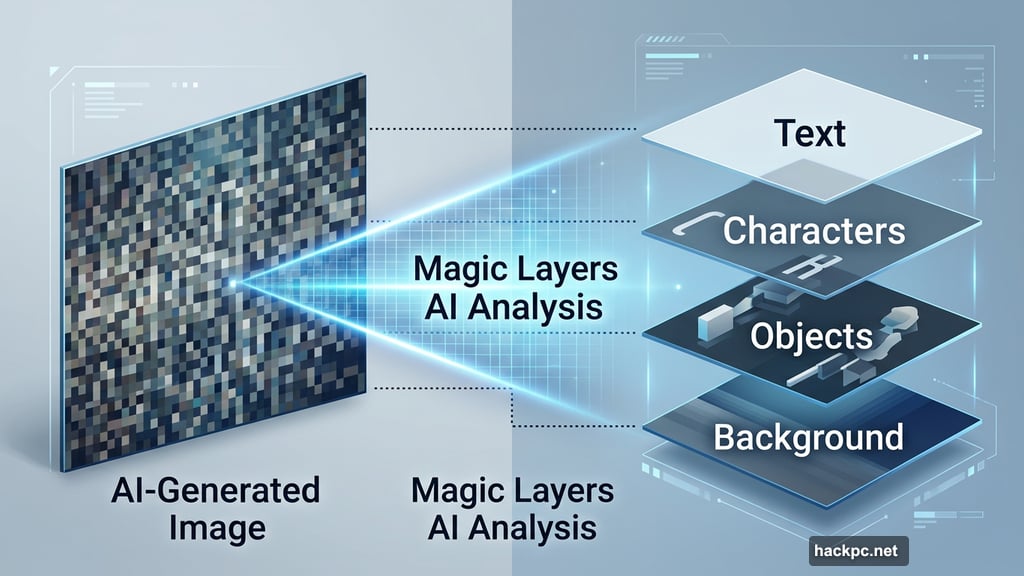 Magic Layers breaks flat AI image into editable structured components