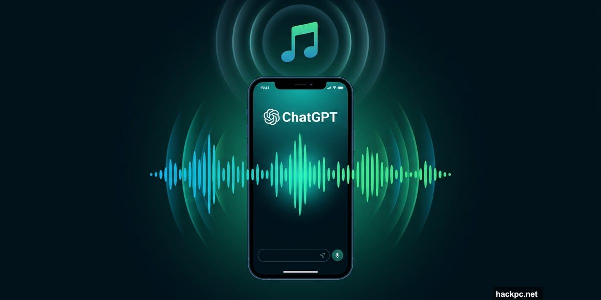 Smartphone showing ChatGPT interface with Shazam music identification integration