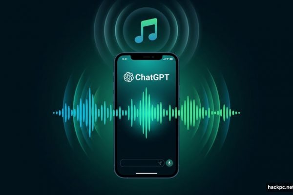 Smartphone showing ChatGPT interface with Shazam music identification integration