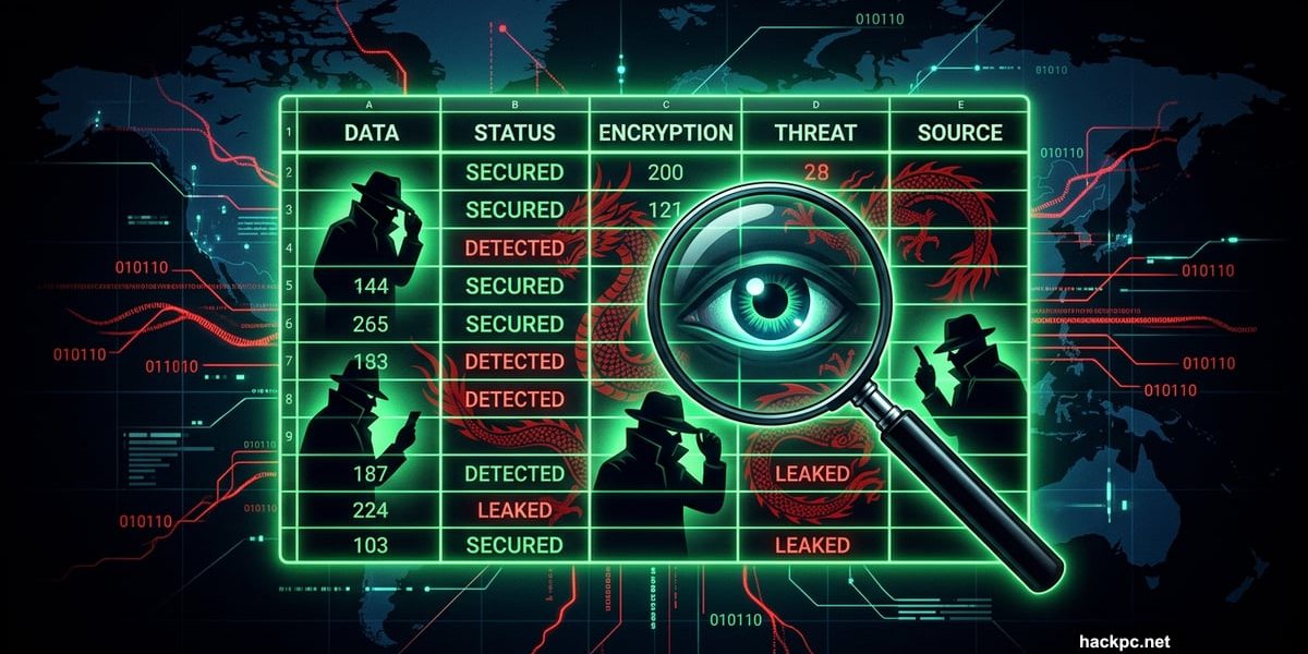 Google Sheets spreadsheet concealing a hidden Chinese cyber espionage operation
