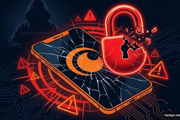 Crunchyroll logo on cracked screen with broken red security padlock