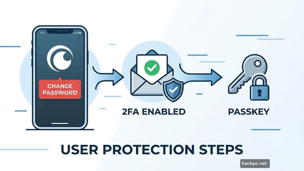 Change Crunchyroll password and enable two-factor authentication on email