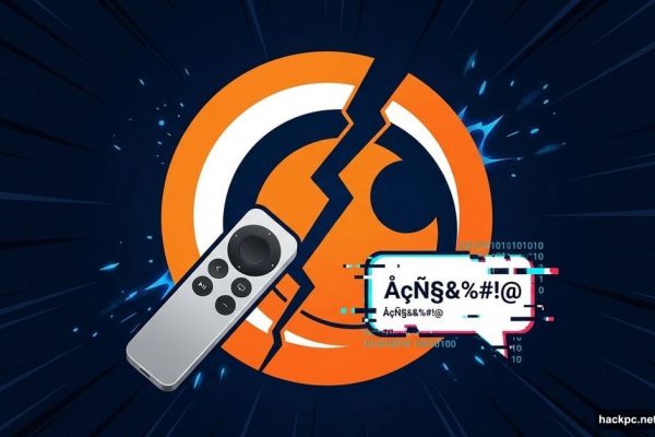 Crunchyroll logo cracked between Apple TV icon and AI subtitle glitch