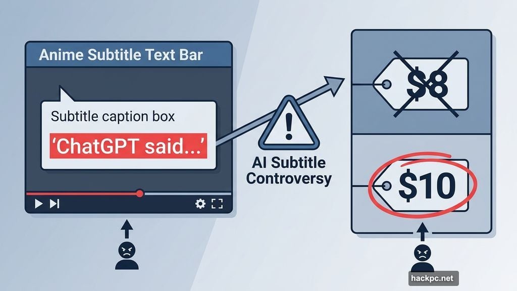 AI subtitle scandal combined with two dollar monthly price hike