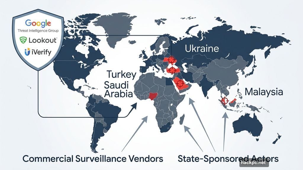 Google Lookout iVerify identify DarkSword state-sponsored attacks across four countries