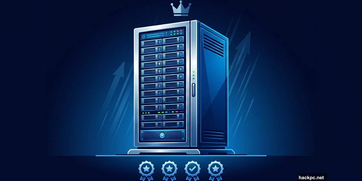 A powerful dedicated server tower representing top dedicated hosting services reviewed