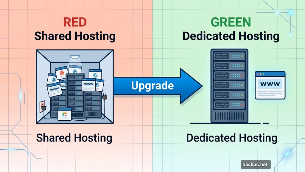 Dedicated hosting gives entire physical server to one website exclusively