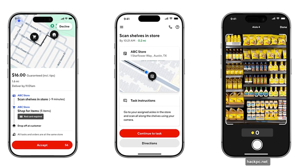 Dashers browse Tasks app earning cash by creating AI training content