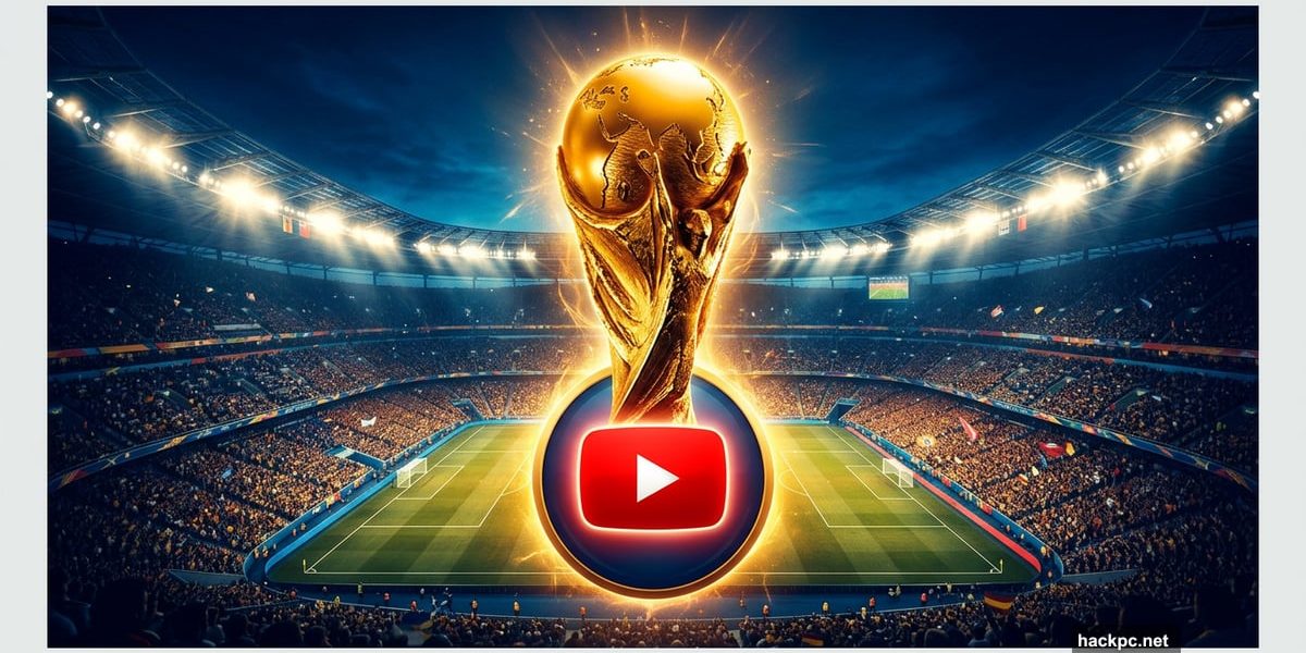 FIFA World Cup trophy merged with YouTube play button icon