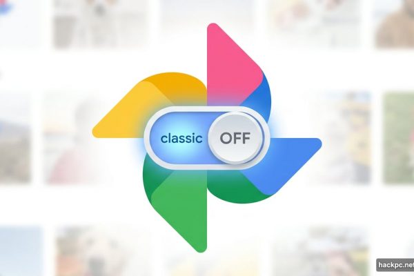 Google Photos logo with a bold toggle switch turning off AI search