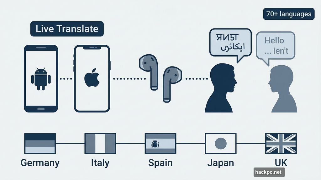 Live Translate comes to iPhone with real-time audio translation across 70 languages