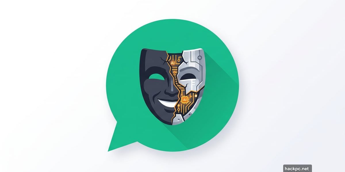 Grammarly speech bubble revealing cracked expert mask hiding AI circuits