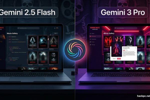 Two Gemini AI models compared building the same horror movie app