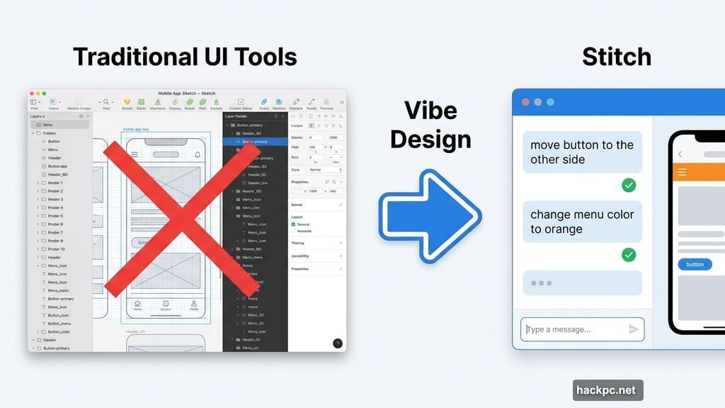 Stitch replaces traditional design software with conversational real-time feedback
