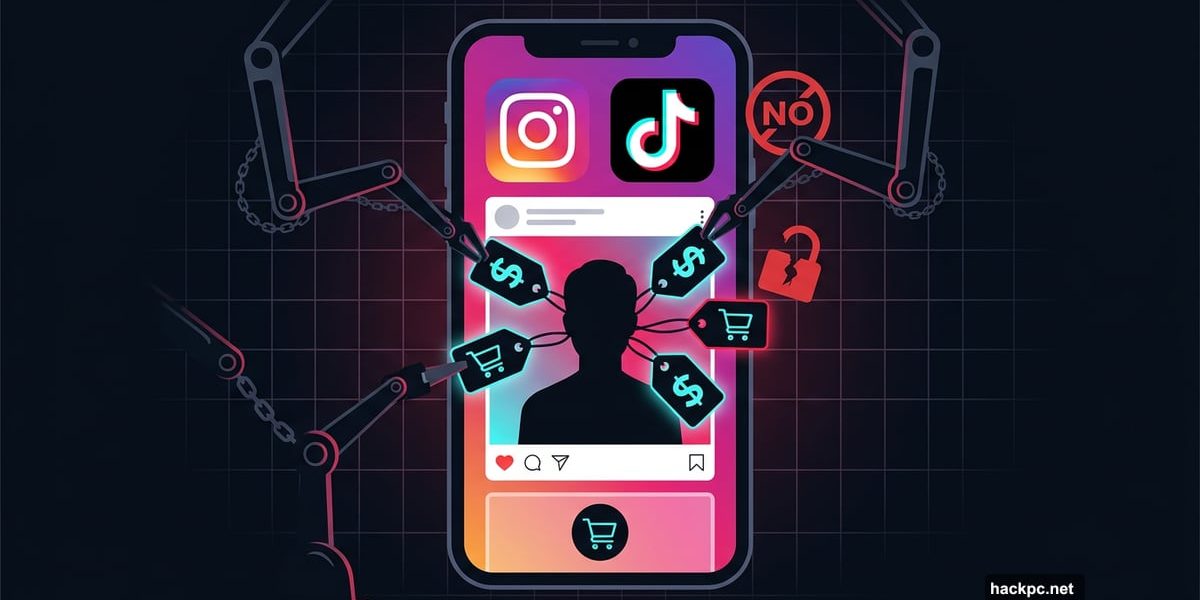 Social media apps automatically tagging user photos with shopping ads without consent