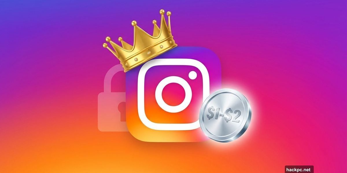 Instagram logo with gold crown symbolizing new paid premium subscription tier
