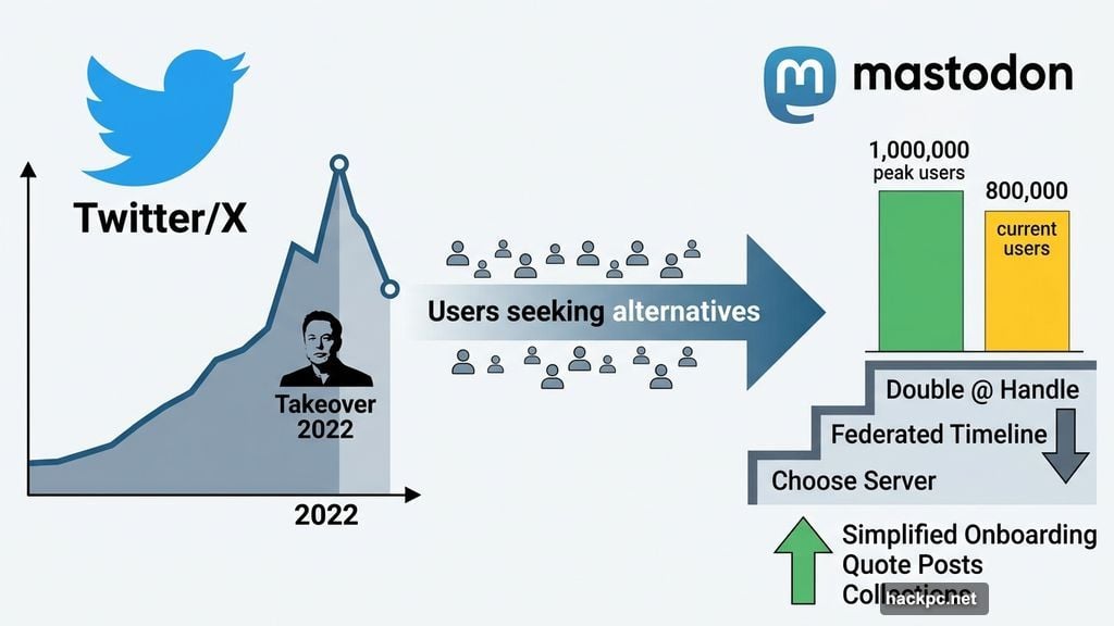 Mastodon user growth peaked after Twitter takeover then declined to 800,000