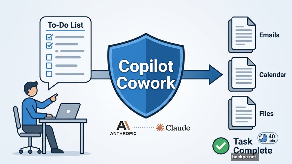 Copilot Cowork built with Anthropic handles tasks from emails and calendar