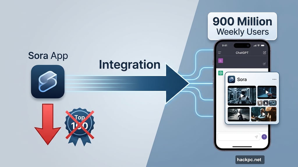 Sora video generation model integrated directly into ChatGPT interface