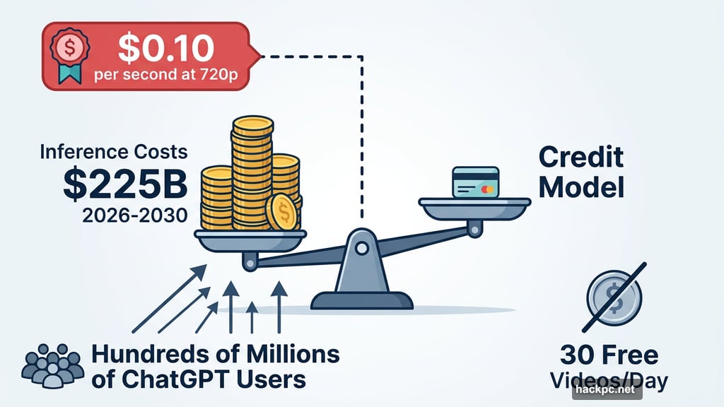 OpenAI inference costs and credit model for scaling Sora video generation