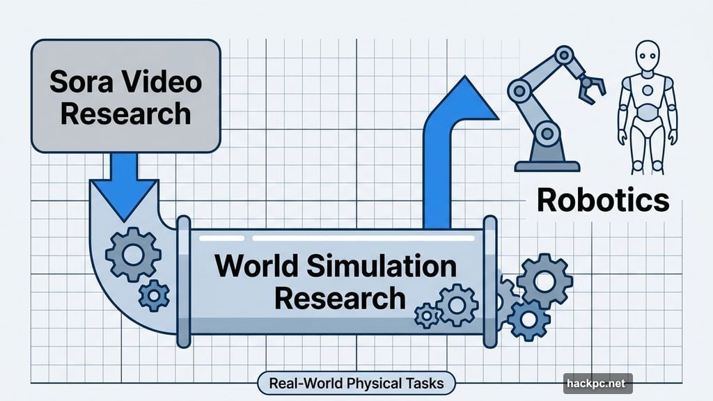 Sora research redirected toward robotics and world simulation tasks