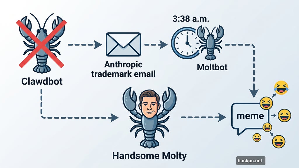 Clawdbot renamed to Moltbot after Anthropic trademark email at 3am