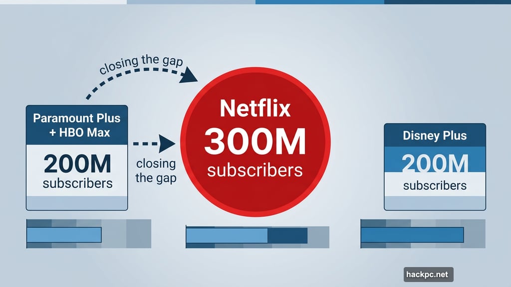 Combined streaming platform competing with Netflix and Disney Plus subscribers