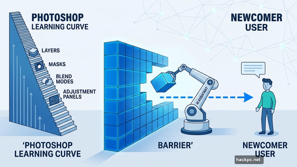 AI assistant removes steep learning curve barrier for newer Photoshop users