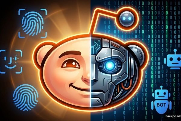 Reddit mascot split between human identity and bot, privacy dilemma