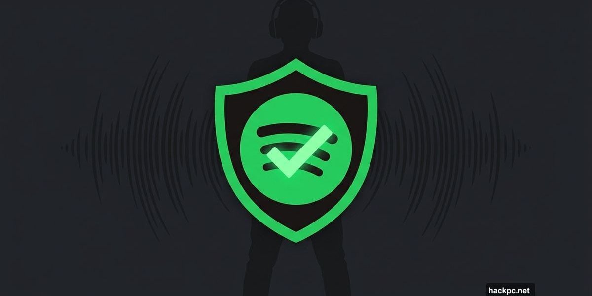 Spotify shield logo with green checkmark representing artist release approval protection