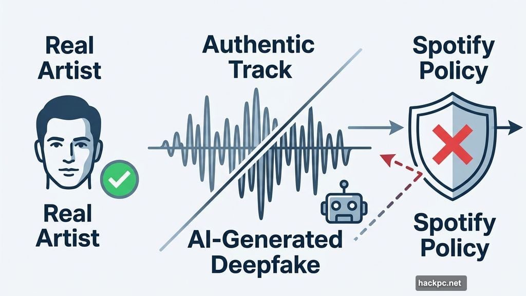 Spotify policy blocks AI deepfakes protecting artists digital identity