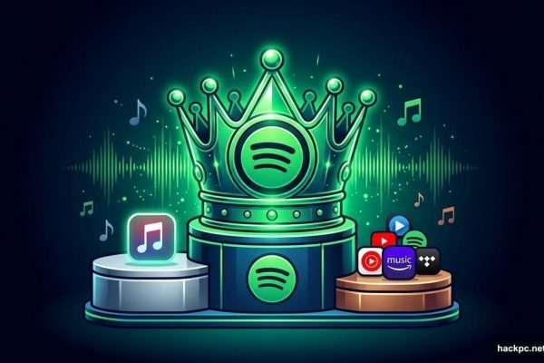 Spotify crowned winner on podium above rival music streaming services